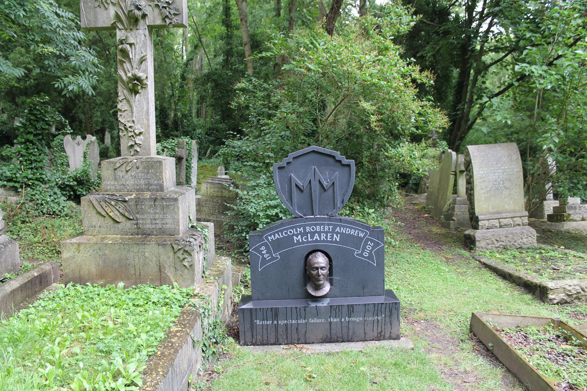 Highgate-Friedhof London, Grab Malcolm McLaren